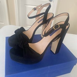 Stuart Weitzman Mirri 140 Black Suede Platform Heel. Women's 10